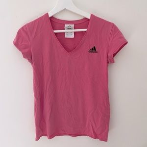 Adidas Pink V-Neck Tee